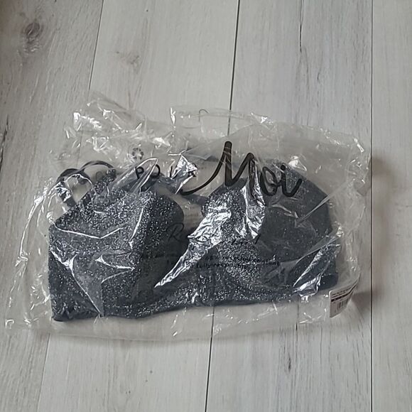 Pour Moi All That Glitters Front Fastening Longline Bra SilverGrey 36C nwt in pk - Picture 5 of 8